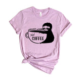 sleepy sloth need coffee