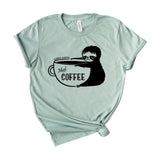sleepy sloth need coffee