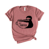sleepy sloth need coffee