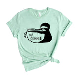 sleepy sloth need coffee