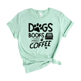 dogs books coffee typography